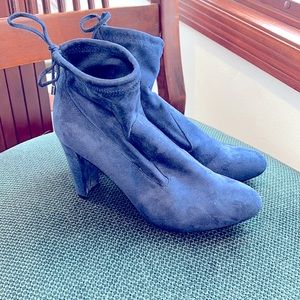 Unisa Royal Blue Suede Heeled Booties